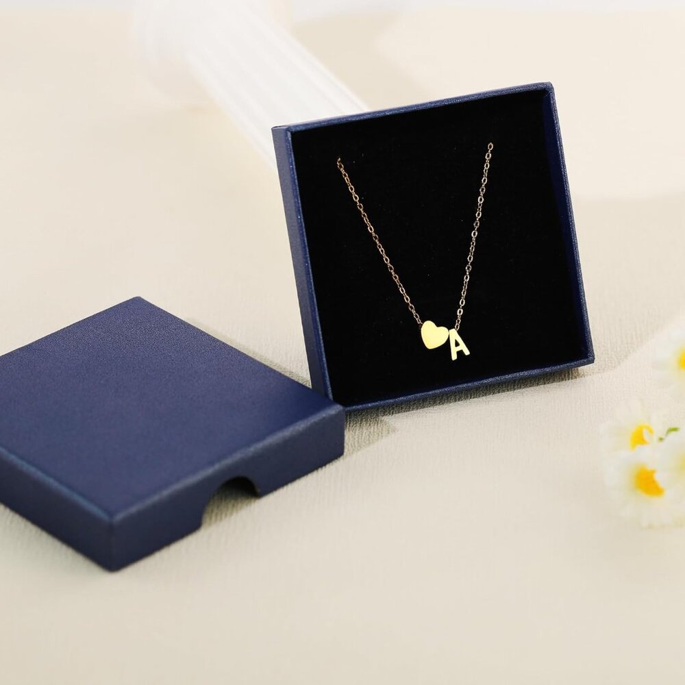 Personalized Tiny Heart Initial Necklace - Adjust… - image 6